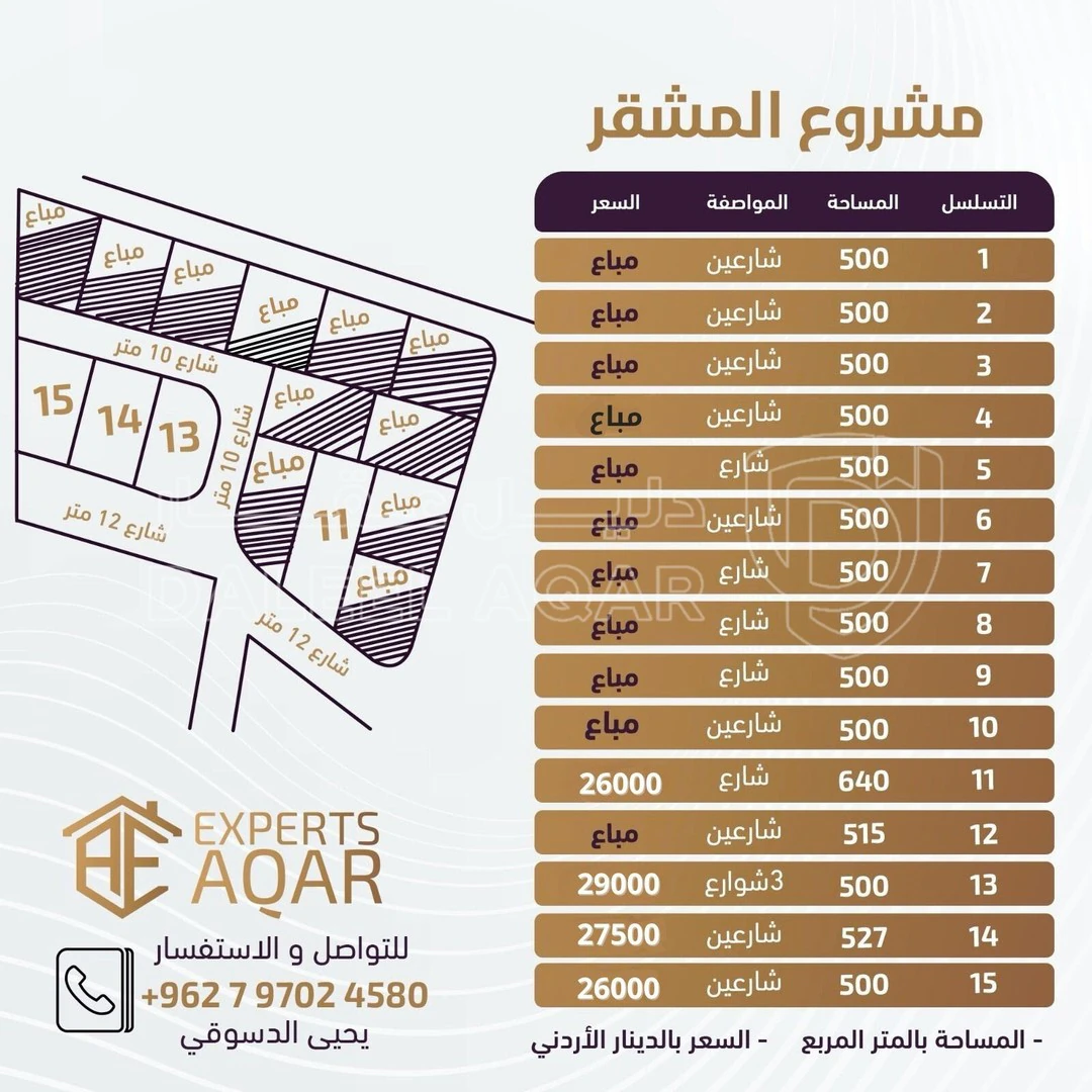 أرض في حوض المشقر-حلف الجامعة الألمانية - 29,000 دأ - صورة 1